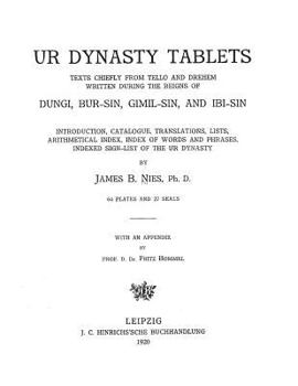 Paperback Ur Dynasty Tablets Book