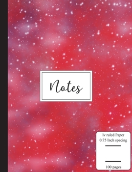 Notes: Low Vision Notebook | 0.75 Inch LV Ruled Paper | Full Size Bold Large Print Lined | Page Numbers | Cardinal Cannon Cover