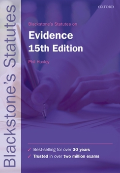 Paperback Blackstone's Statutes on Evidence Book