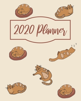 Paperback 2020 Planner: Weekly and Monthly Calendar with Habit Tracker, fun cats motif Book