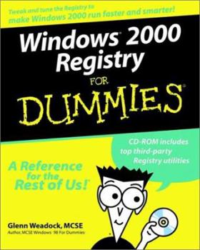 Paperback Windows 2000 Registry for Dummies [With CDROM] Book