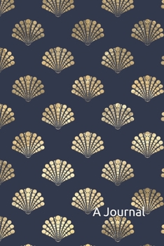 Blank Lined Journal: gold seashells vintage