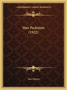 Paperback Max Pechstein (1922) Book