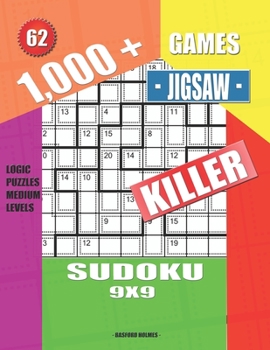 Paperback 1,000 + Games jigsaw killer sudoku 9x9: Logic puzzles medium levels Book