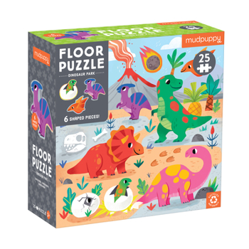 Misc. Dinosaur Park 25 Piece Floor Puzzle with Shaped Pieces Book