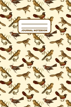 Journal Notebook: Notebook, Journal, Or Diary  | Birds Pattern Cover Design | 110 Blank Lined Pages | 6" X 9" | Matte Finished Soft Cover