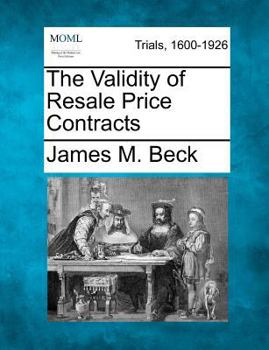 Paperback The Validity of Resale Price Contracts Book