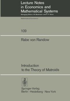 Paperback Introduction to the Theory of Matroids Book