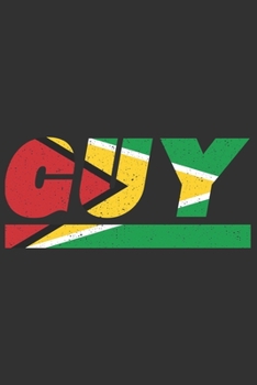 GUY: Guyana Notizbuch mit karo 120 Seiten in weiß. Notizheft mit der guyanischen Flagge (German Edition)