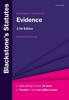 Paperback Blackstone's Statutes on Evidence Book