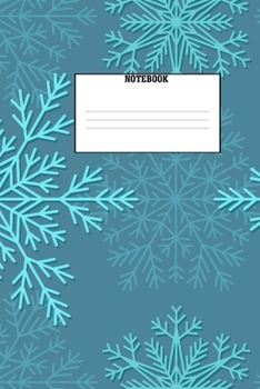 Notebook: Snowflake Pattern Christmas Stocking Stuffer 150 Page Wide Ruled Notebook
