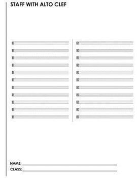 Staff with Alto Clef : A Student Manuscript Notebook from Fusello Publishing