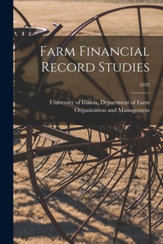 Paperback Farm Financial Record Studies; 1933 Book