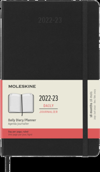 Calendar Moleskine 2023 Daily Planner, 18m, Large, Black, Hard Cover (5 X 8.25) Book