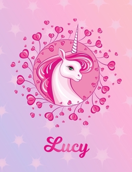 Lucy: Unicorn Large Blank Primary Sketchbook Paper | Pink Purple Magical Horse Personalized Letter L Initial Custom First Name Cover | Drawing Sketch ... | Art Sketch Book| Create & Learn to Draw