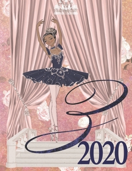 Paperback 2020 Weekly Planner - Ballerina Princess Monogram Initial Letter "Z": dark skin ballet tutu toe shoes 12-Month Large Print Letter-Sized A4 Schedule Or [Large Print] Book