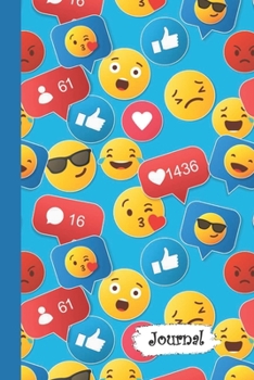 Journal: Social Media Happy Face Likes Diary with Blank Lined Notebook Paper