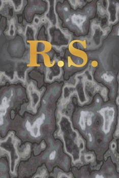 Paperback R.S.: 6" x 9" Executive Style Notebook with 100 Blank CREAM COLORED Lined Interior Pages. Gold Monogrammed Two Initials on B Book