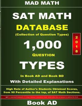 Paperback 2018 SAT Math Database Book AD: Collection of 1,000 Question Types Book