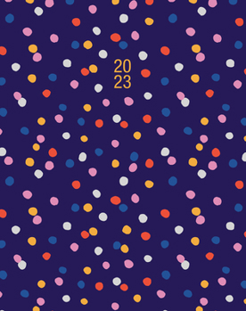 Navy Polka Dot 7.5 X 9.5 Booklet Monthly Planner