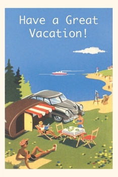 Paperback Vintage Journal Family Camping By The Ocean Postcard Book