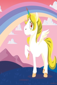 Yellow unicorn with rainbow notebook: Cute notebook for girls