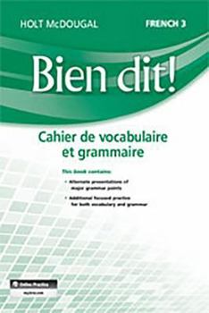 Paperback Vocabulary and Grammar Workbook Student Edition Level 3 [French] Book