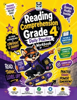Paperback Reading Comprehension Grade 4 Daily Practice Workbook: Common Core 4th Grade Reader Test Prep Activity Resource Nonfiction & Fiction Passages, Summari Book