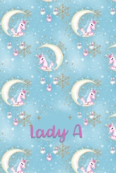 Lady A: Dot Grid Journal with Her Unicorn Name/Initial with Christmas Theme