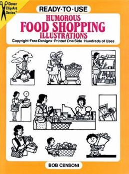 Paperback Ready-To-Use Humorous Food Shopping Illustrations Book