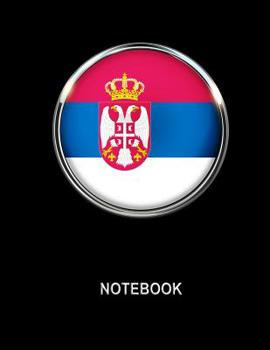 Paperback Notebook. Serbia Flag Cover. Composition Notebook. College Ruled. 8.5 x 11. 120 Pages. Book