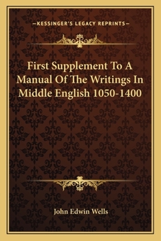 Paperback First Supplement To A Manual Of The Writings In Middle English 1050-1400 Book