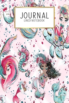 Journal Lined Notebook: Mermaid Christmas Ocean Adventure Holiday | Blank Lined Journal | Gratitude Journal | 6" x 9" 100 Pg |Motivational Quotes | Self-Care | Diary | Gift