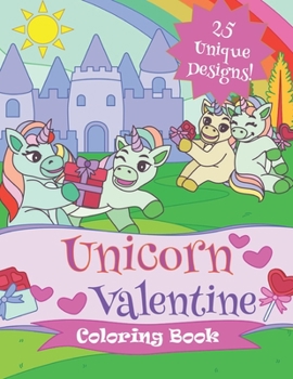 Paperback Unicorn Valentine Coloring Book