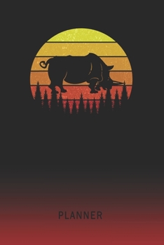 Planner: Rhino 2 Year Weekly Planner 2020 - 2022 Retro Vintage Sunset Cover January 20 - December 21 Planning Organizer Writing Notebook Productive Datebook Calendar Schedule Plan Days, Set Goals & Ge