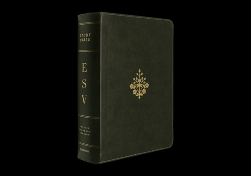 Imitation Leather ESV Study Bible, Large Print (Trutone, Olive, Branch Design) Book