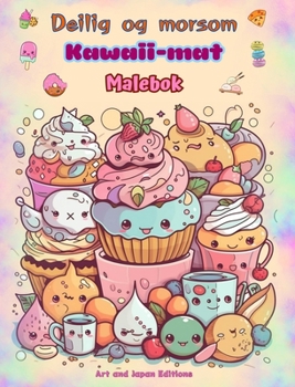 Deilig og morsom Kawaii-mat Malebok Søte kawaii-design for matelskere: Kawaii-kunstbilder av en herlig verden av mat for avslapning og kreativitet