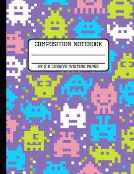 Paperback Composition Notebook Cursive Writing Paper: Video Game Pixel Trendy Computer Back to School Quad Writing Book for Students and Teachers in 8.5 x 11 In Book