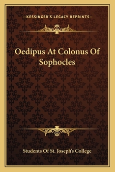 Paperback Oedipus At Colonus Of Sophocles Book