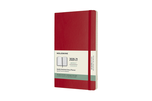 Calendar Moleskine 2020-21 Weekly Planner, 18m, Large, Scarlet Red, Soft Cover (5 X 8.25) Book