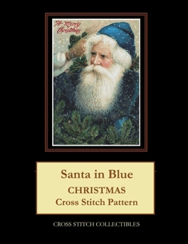 Paperback Santa in Blue: Christmas Cross Stitch Pattern Book