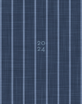 Spiral-bound Denim Stripe 2024 7.5 X 9.5 Booklet Monthly Planner Book