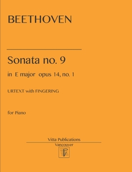 Paperback Beethoven Sonata no. 9 in E major: Urtext with Fingering Book