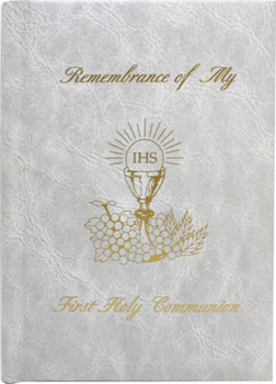 Hardcover Remembrance of My First Holy Communion-Girl-White Edges: Marian Children's Mass Book