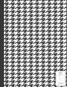 Cornell Notes: 150 Pages Single Subject Notebook | Large 8.5 x 11 Cornell Notes Ruled | Black White Houndstooth Cover