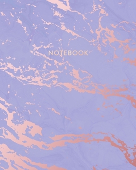 Notebook: Beautiful Purple Marble and Rose Gold | 8 x 10, 100 College Ruled Pages | Gift for Women and Teen Girls