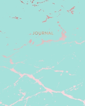Journal: Trendy Blue Marble and Rose Gold | 8 x 10, Wide Ruled Pages | Gift for Women and Teen Girls
