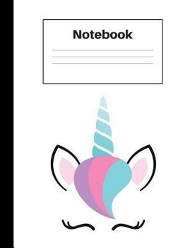 Paperback Notebook: Unicorn Blue Horn, Graph Paper 4x4, Notebook Home Office School Student Teacher Homeschool, 7.4 x 9.7 in, 200 pages fo Book