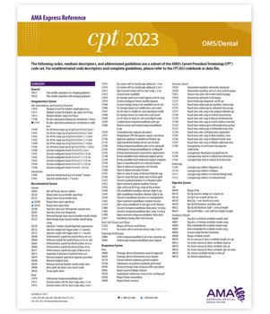 Wall Chart CPT 2023 Express Reference Coding Card: Oms/Dental Book