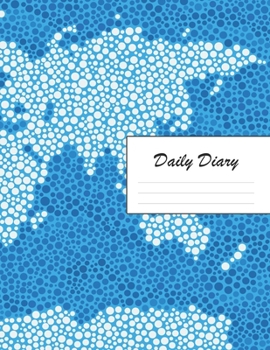 Paperback Daily Diary: Blank 2020 Journal Entry Writing Paper for Each Day of the Year - World Map Dot Pattern - January 20 - December 20 - 3 Book